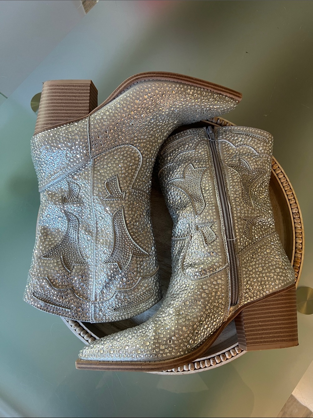 Crown Vintage Rhinestone Cowboy Boots - Picture 5 of 7